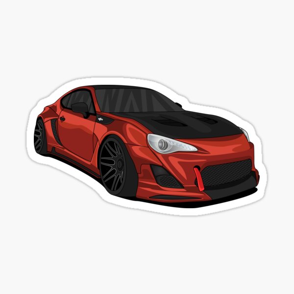 Vista previa del artículo con la obra «Toyota gt86 Widebody rojo», diseñado y vendido por VenZolic.