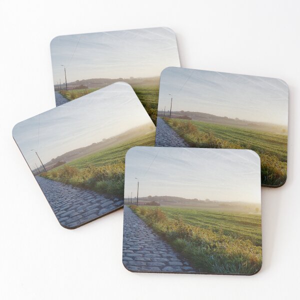 Item preview, paving sett road in autumnal sunlight designed and sold by FotoMahieu.