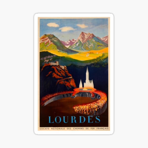 Artikel-Vorschau von Lourdes vintage travel poster, designt und verkauft von stickart-marek.