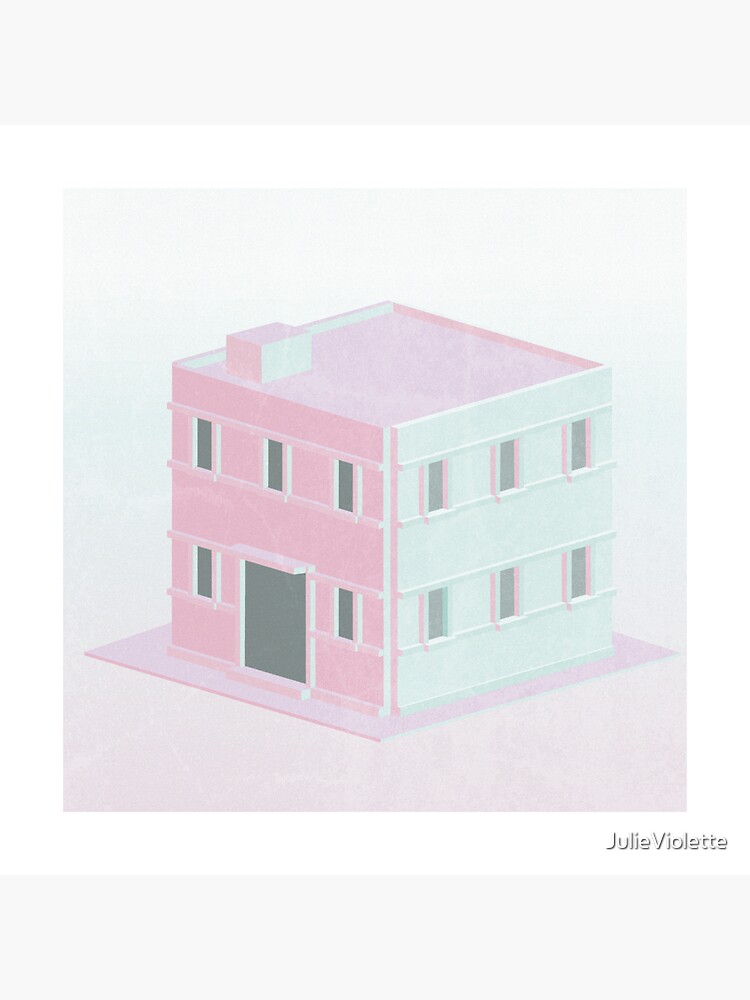 "cute minimal pastel house" Sticker for Sale by JulieViolette Redbubble