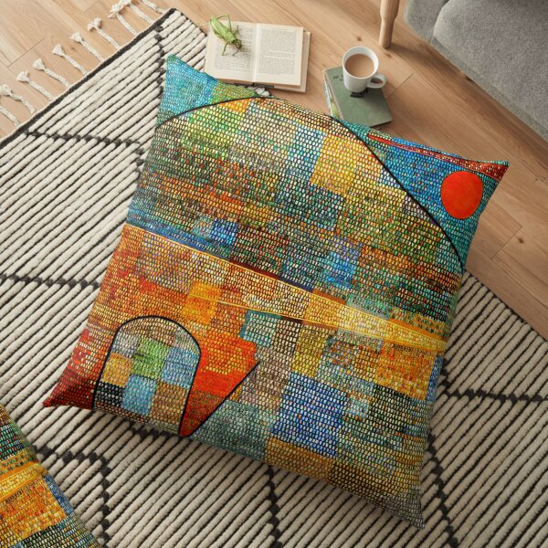 Paul Klee abstract artwork, Ad Parnassus Floor Pillow