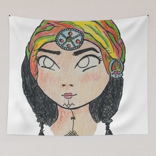 Item preview, Amazigh woman - (hand drawn) designed and sold by Mounalessnight.