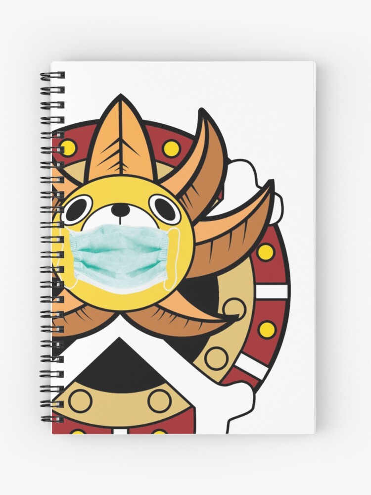 One Piece Thousand Sunny With Mask Logo Spiral Notebook by Robin