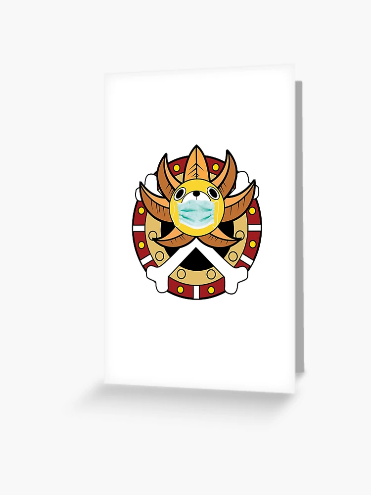 One Piece Thousand Sunny With Mask Logo Greeting Card by Robin