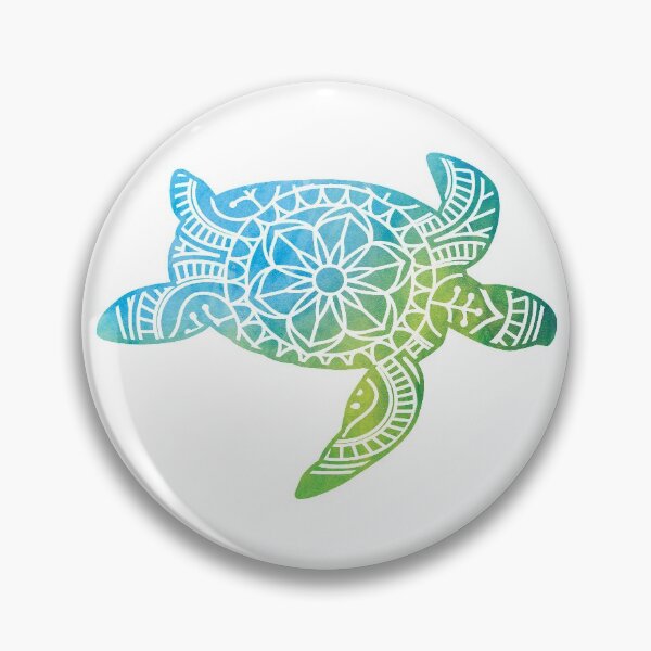 Item preview, Sea Turtle Watercolor Blue Green Mandala Design designed and sold by SassAndHoney.