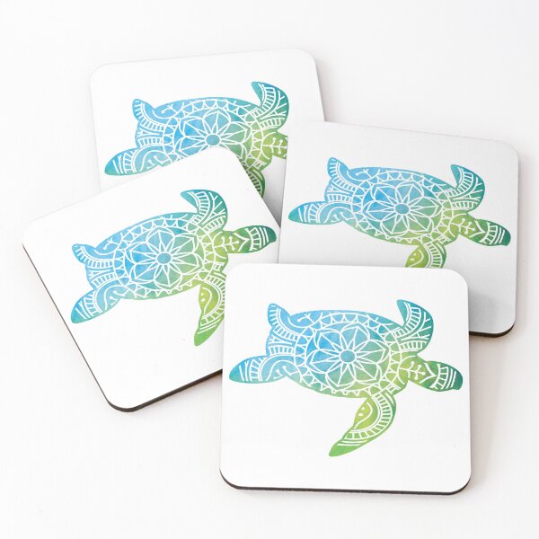 Item preview, Sea Turtle Watercolor Blue Green Mandala Design designed and sold by SassAndHoney.
