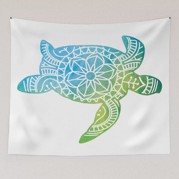 Item preview, Sea Turtle Watercolor Blue Green Mandala Design designed and sold by SassAndHoney.