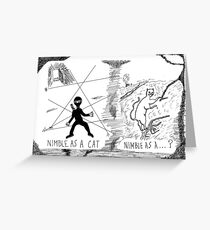 Nimble as a Cat ninja cartoon Greeting Card