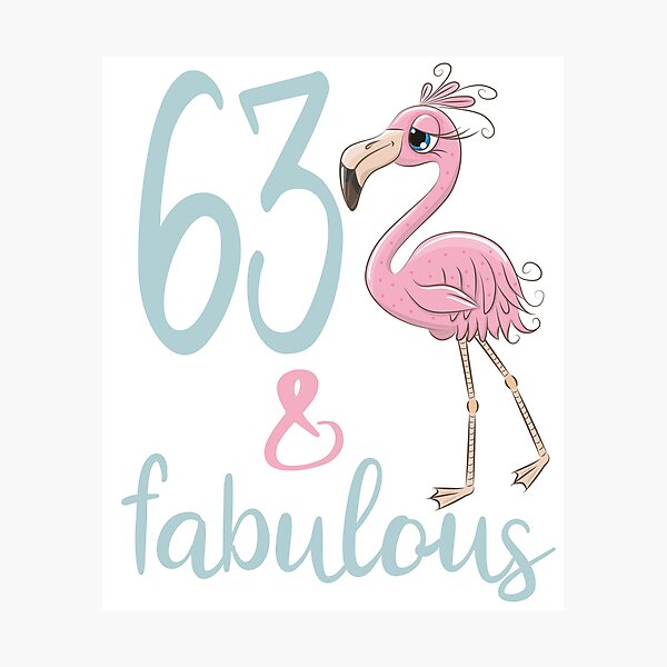 Impression Photo Cadeau De Fete D Anniversaire 60e Femme Pour 60 Ans Fabuleux Flamant Rose Tenue De Soixante Jours Pour Maman Par Stella1 Redbubble