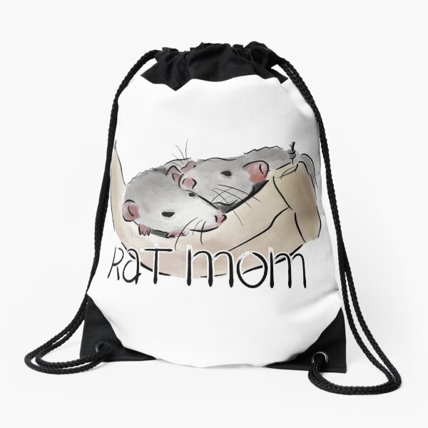Rat Mom Drawstring Bag