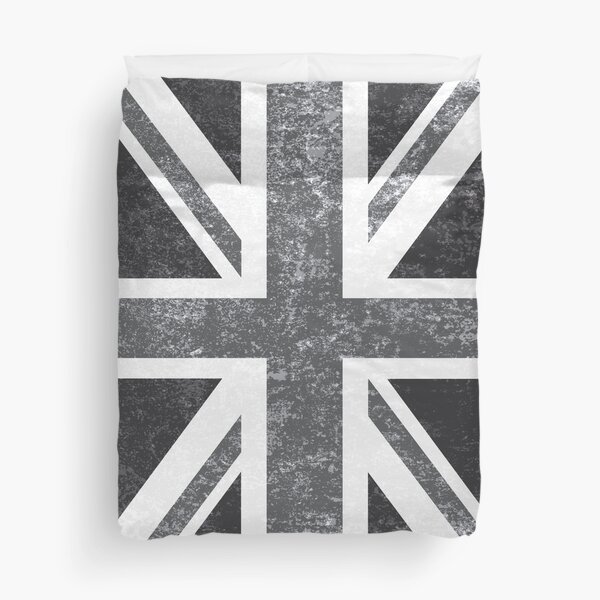 union jack duvet cover black and white