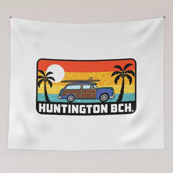 Item preview, Huntington Beach California Surfing Woodie Surf Surfer Surfboard designed and sold by DESTINATIONS DECAL.