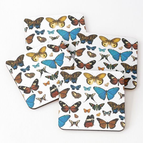Item preview, Butterflies pattern vintage print designed and sold by Onyria Art.