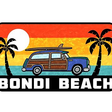 Artwork thumbnail, Bondi Beach New South Wales Surfing Australia Woodie Surf Surfer Surfboard by DESTINATIONS DECAL