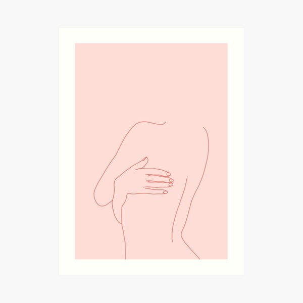 Nude back illustration - Kat Pink Art Print