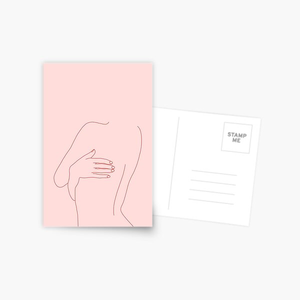 Nude back illustration - Kat Pink Postcard