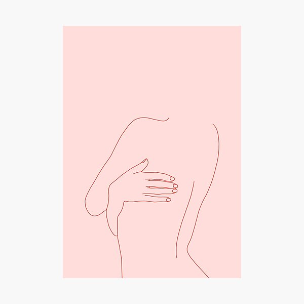 Nude back illustration - Kat Pink Photographic Print