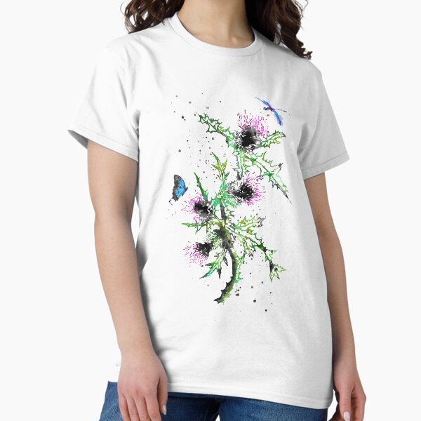 Scottish Thistle, watercolor Scottish Thistle Classic T-Shirt