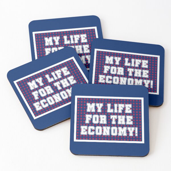 Item preview, Epidemic vs Capitalism - Satirical USA Corona Lettering "My Life For The Economy" designed and sold by Urban-Lettering.