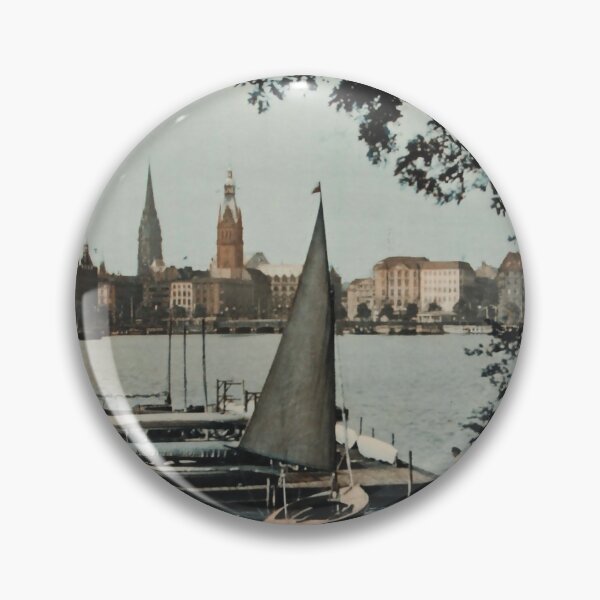 Item preview, An der Binnenalster in Hamburg vintage travel poster designed and sold by stickart-marek.