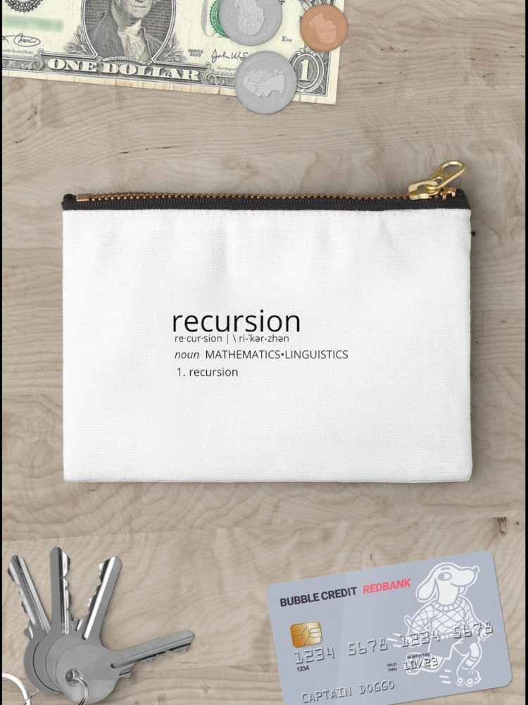 Thumbnail 3 of 4, Zipper Pouch, Recursion Programming Coding Funny Design designed and sold by jameskinley.