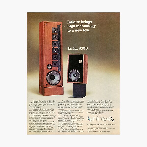 Item preview, Vintage Infinity Qa Speaker High Technology to a New Low designed and sold by digitalvintage.