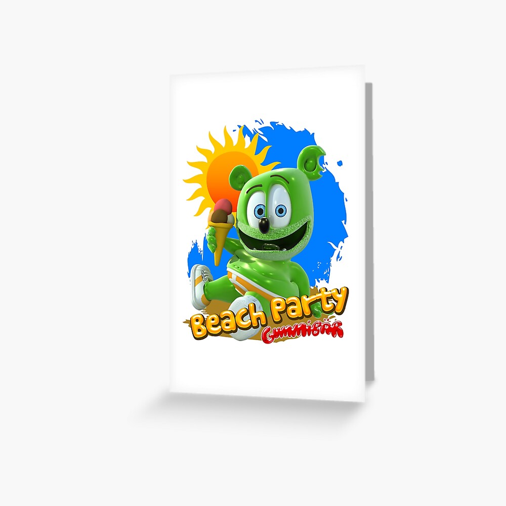 Gummibär The Gummy Bear Beach Party T Shirt Greeting Card For Sale By Imagummybear Redbubble