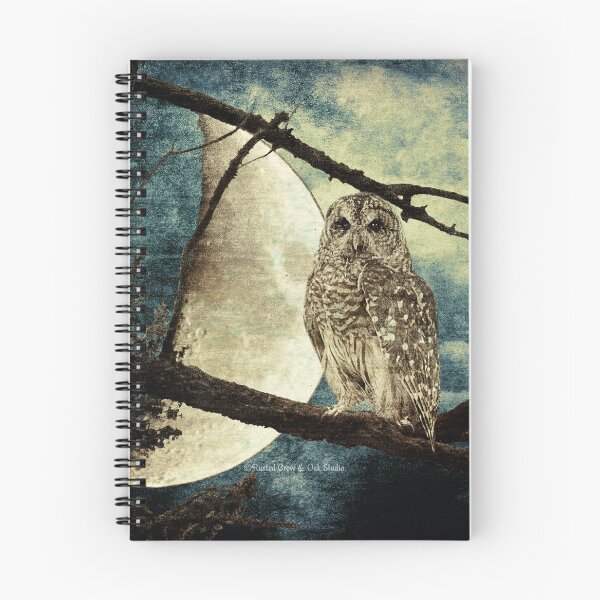 Item preview, Barred Owl Bird Night Moon Blue Tans Country Art A137 designed and sold by byNicol.