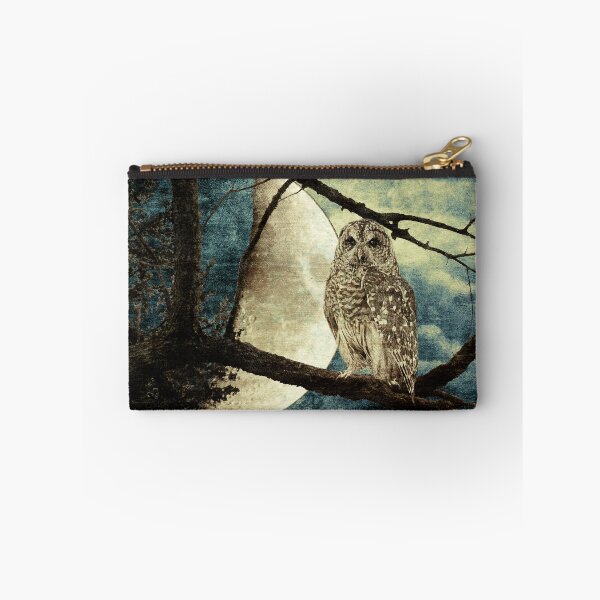 Item preview, Barred Owl Bird Night Moon Blue Tans Country Art A137 designed and sold by byNicol.