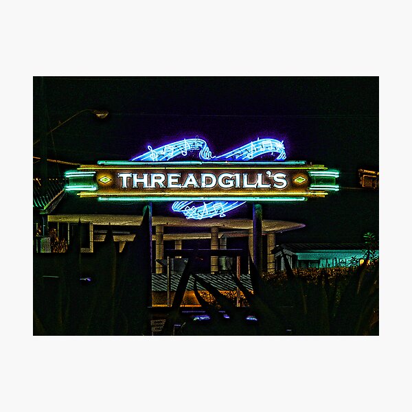 Threadgills - Austin, Texas - Night Signs Series Photographic Print