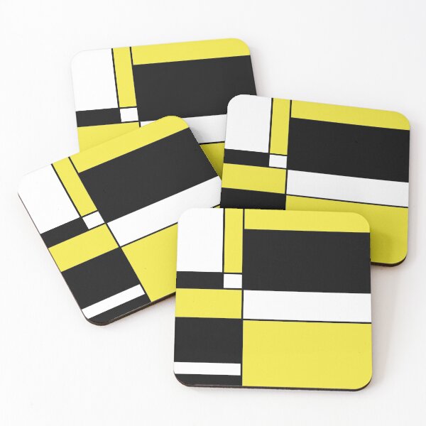 Item preview, Rectangular abstract block design - Black White Yellow designed and sold by ArticaDesign.