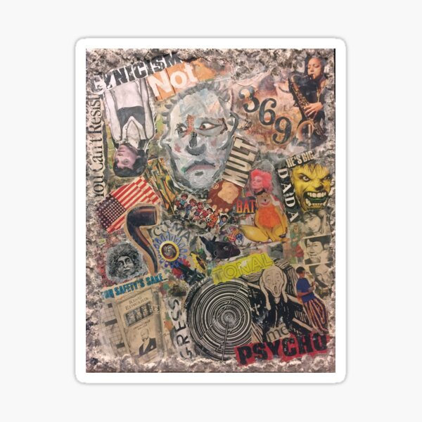 "DADA BRAIN" Collage Surreal Original Art Piece Sticker