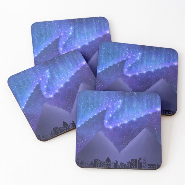 Item preview, Northern Lights over Mountain Town designed and sold by paintedkat.