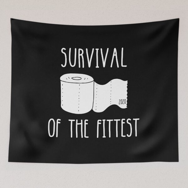 Item preview,  Survival of the Fittest - Toilet paper crisis black T-shirt designed and sold by DebbieT68.