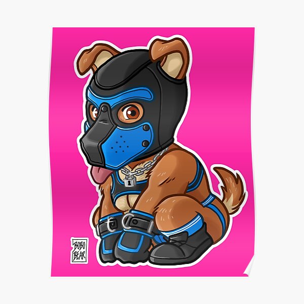 PLAYFUL PUPPY - BLUE MASK - BEARZOO SERIES Poster