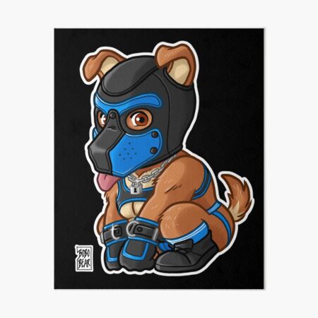PLAYFUL PUPPY - BLUE MASK - BEARZOO SERIES Art Board Print
