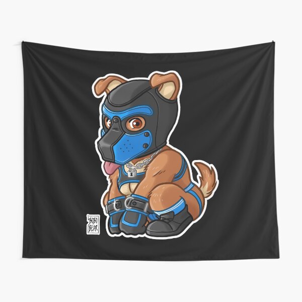 PLAYFUL PUPPY - BLUE MASK - BEARZOO SERIES Tapestry