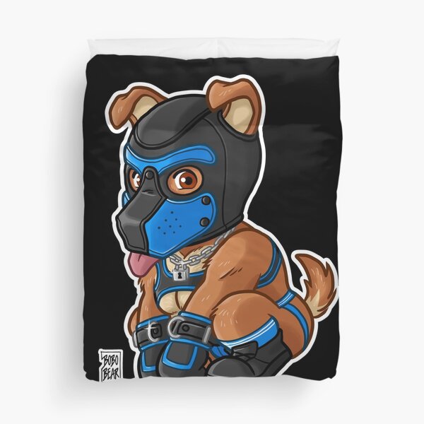 PLAYFUL PUPPY - BLUE MASK - BEARZOO SERIES Duvet Cover