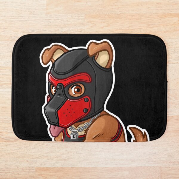 PLAYFUL PUPPY - RED MASK - BEARZOO SERIES Bath Mat