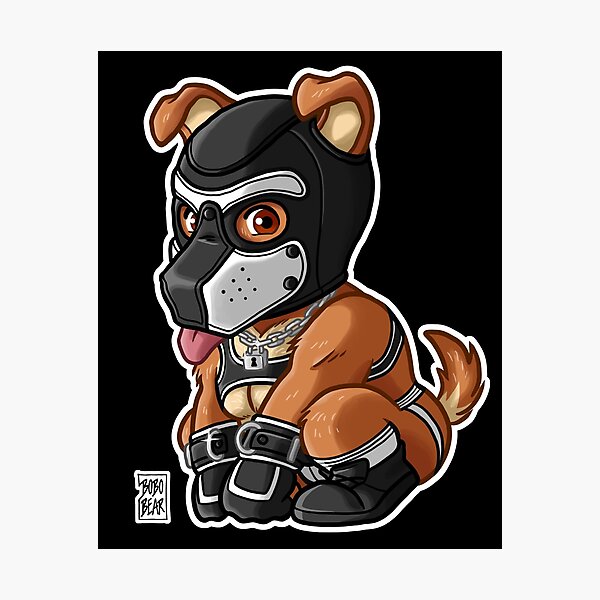 PLAYFUL PUPPY - WHITE MASK - BEARZOO SERIES Photographic Print