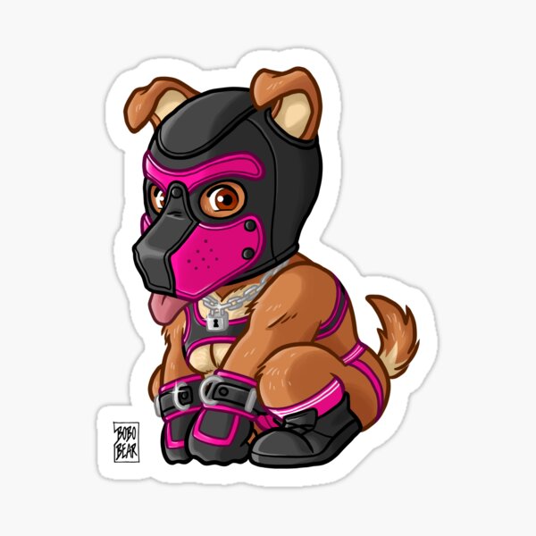 PLAYFUL PUPPY - PINK MASK - BEARZOO SERIES Sticker