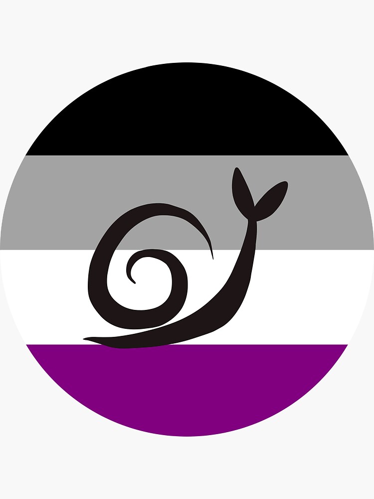 "Asexual Ace Minimalist Pride Snail Logo" Sticker by PrideSnails