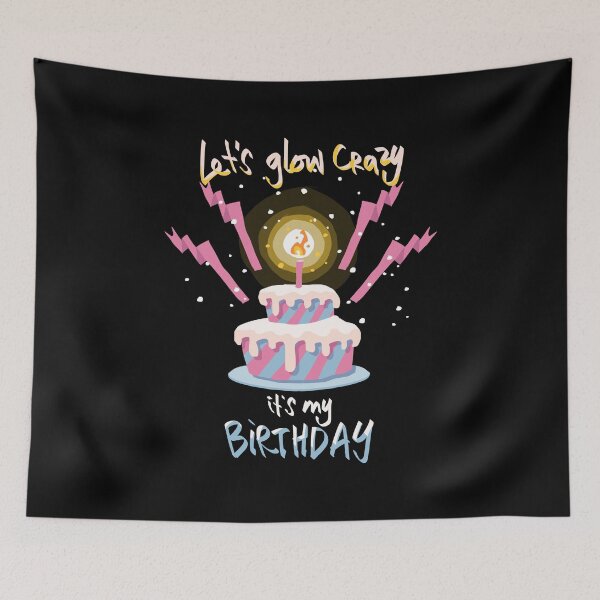 Item preview, Let's Glow Crazy It's My Birthday Glow Party graphic designed and sold by RedmonsDesigns.