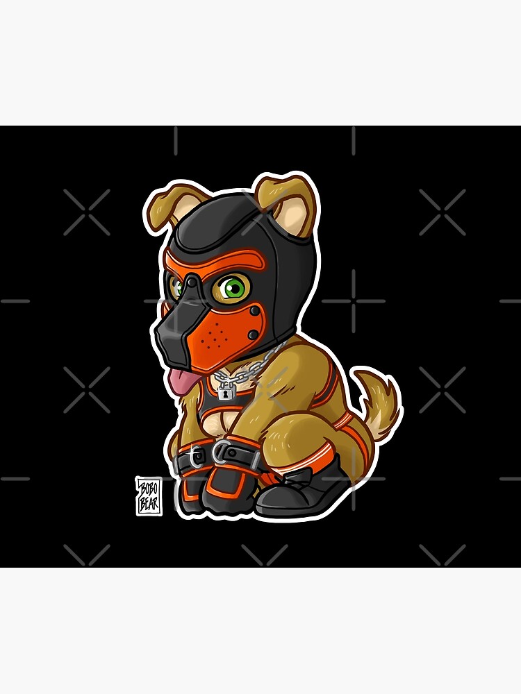 Thumbnail 6 of 6, Throw Blanket, PLAYFUL PUPPY - ORANGE MASK - BEARZOO SERIES designed and sold by bobobear.