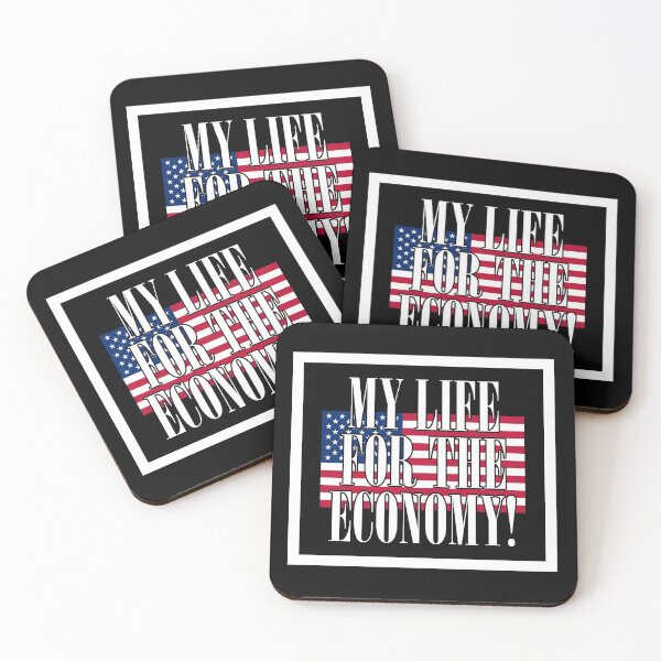 Item preview, Corona vs Capitalism - Satirical USA Lettering "My Life For The Economy" designed and sold by Urban-Lettering.