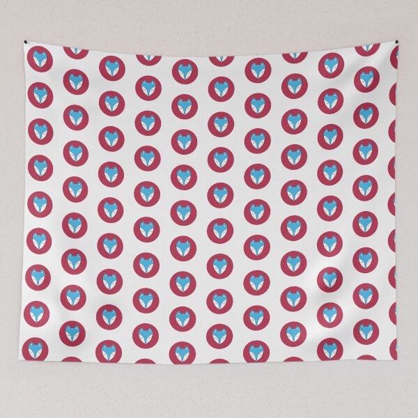 Item preview, Blue fox face in red circle designed and sold by RMK Creative.