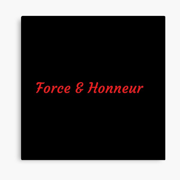 Impression Sur Toile Citation De La Force Et De L Honneur Metal Et Pierre Finition Medievale Texte Uniquement Jeu Rpg Devise Du Design Du Mmorpg Par Iresist Redbubble