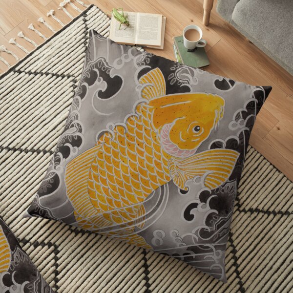 Irezumi Koi traditionnel japonais Coussin de sol