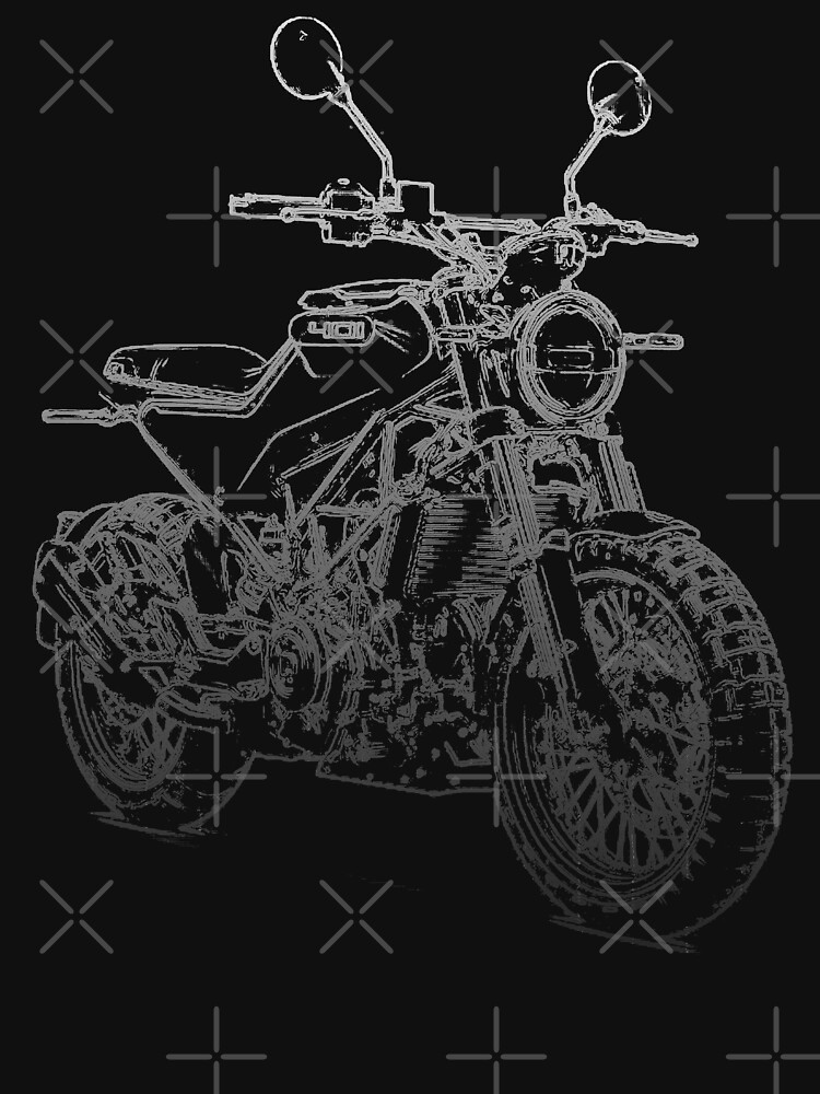 Thumbnail 7 of 7, Essential T-Shirt, Husqvarna Svartpilen 401 pencil silhouette motorcycle art naked bike roadster designed and sold by logotechdesign.