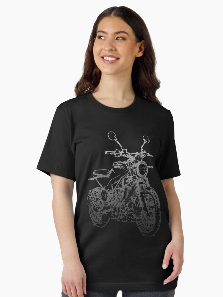 Thumbnail 2 of 7, Essential T-Shirt, Husqvarna Svartpilen 401 pencil silhouette motorcycle art naked bike roadster designed and sold by logotechdesign.